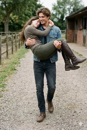 AI Image: Attractive Man Carries a Young Woman in his Arms